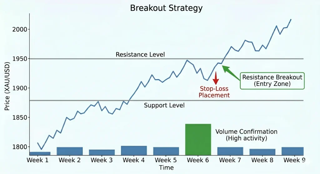 breakout strategy example for xau/usd