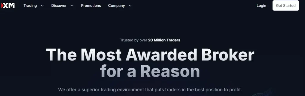 Image of XM main website