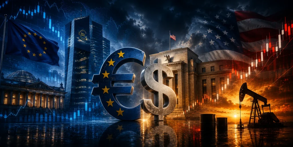 Euro versus dollar, ECB, Federal Reserve